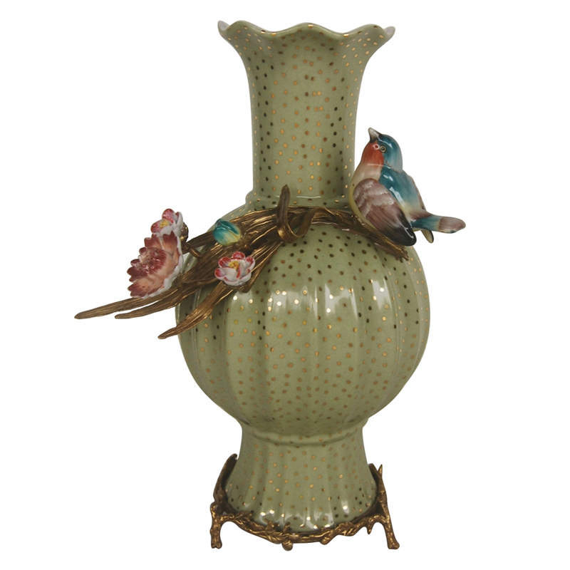 Ваза Bird and Gold Dots Vase Бронза Золотой Мульти Ваза Bird and Gold Dots Vase Бронза Золотой Мульти во Владивостоке | Loft Concept