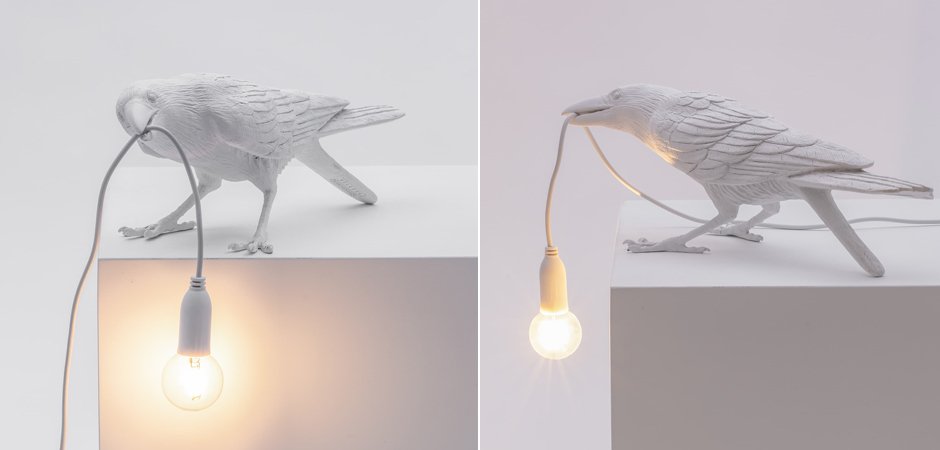 Настольная лампа Seletti Bird Lamp White Playing Настольная лампа Seletti Bird Lamp White Playing - Loft-Concept во Владивостоке
