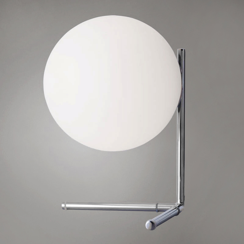 Настольная лампа IC Lighting Flos Table Chrome Хром Прозрачный белый во Владивостоке | Loft Concept 
