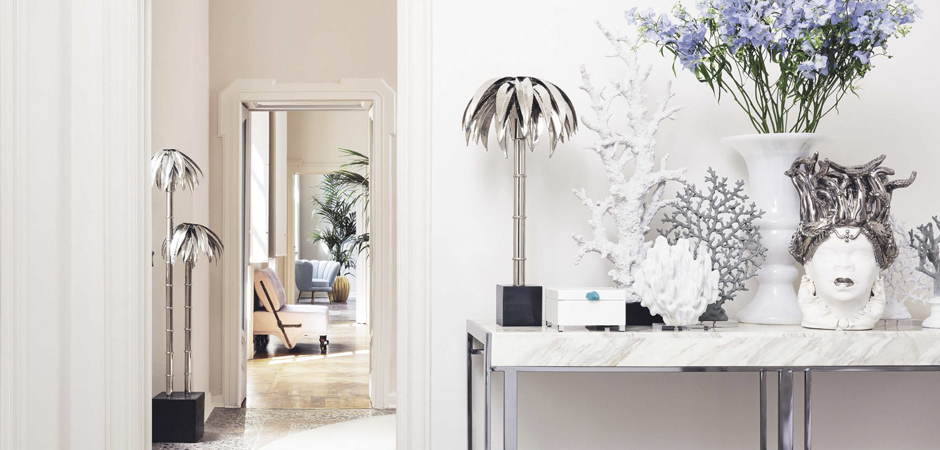 Настольная лампа TABLE LAMP PALMERY Silver Настольная лампа TABLE LAMP PALMERY Silver - Loft-Concept во Владивостоке