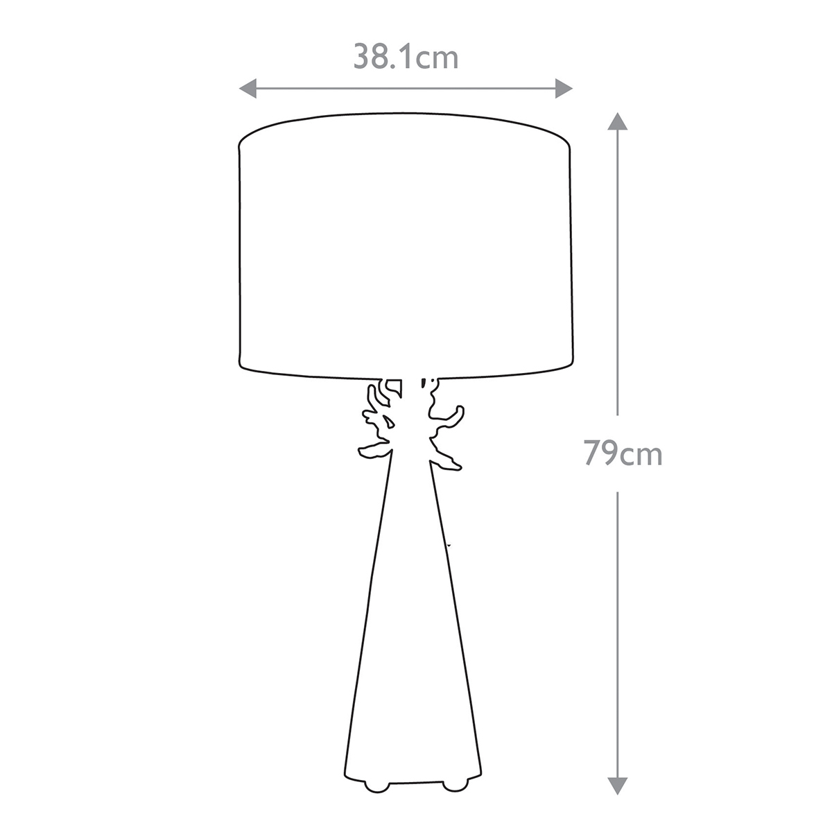 Настольная лампа с декоративным элементом золотого цвета и цилиндрическим абажуром из папье-маше светлого оттенка Flambeau во Владивостоке
