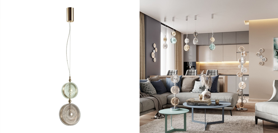 Подвесной светодиодный светильник Peony Green&Brown Подвесной светодиодный светильник Peony Green&Brown - Loft-Concept во Владивостоке