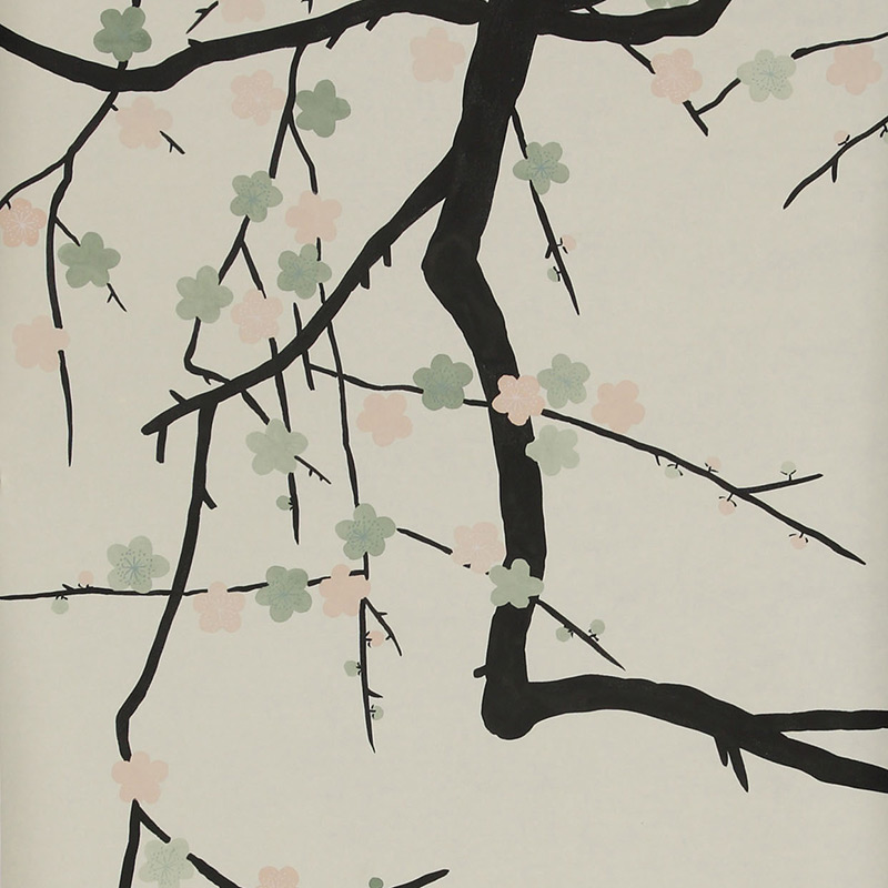 Обои ручная роспись Plum Blossom Special Colourway on Bleached White dyed silk Обои ручная роспись Plum Blossom Special Colourway on Bleached White dyed silk во Владивостоке | Loft Concept