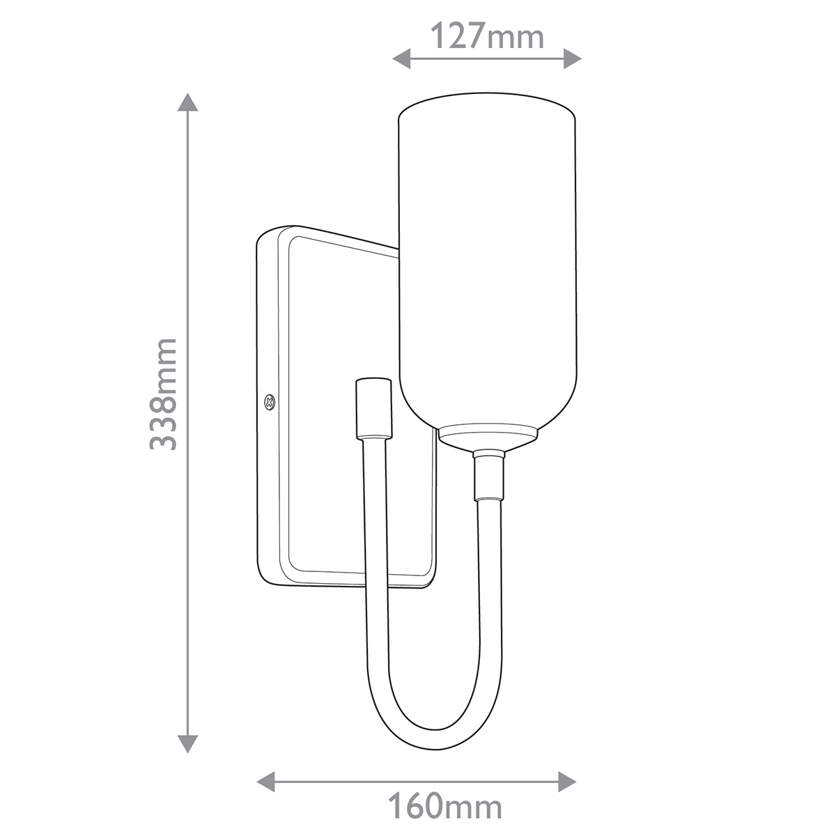  Бра с прямоугольным черным основанием и белым матовым цилиндрическим плафоном Kichler во Владивостоке