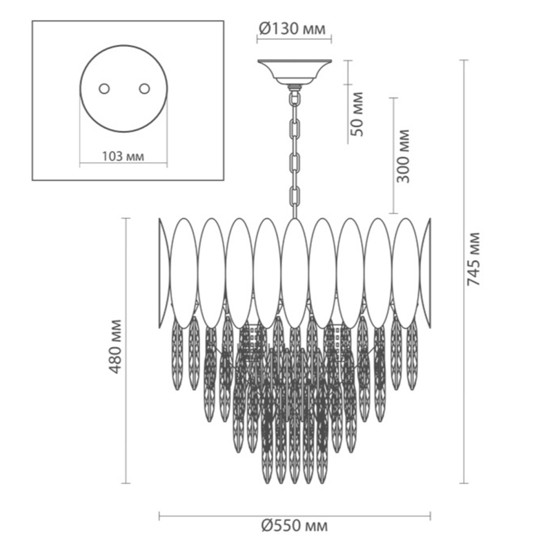 Люстра KEBO KING CHANDELIER four cascades D 55 Люстра KEBO KING CHANDELIER four cascades D 55 во Владивостоке