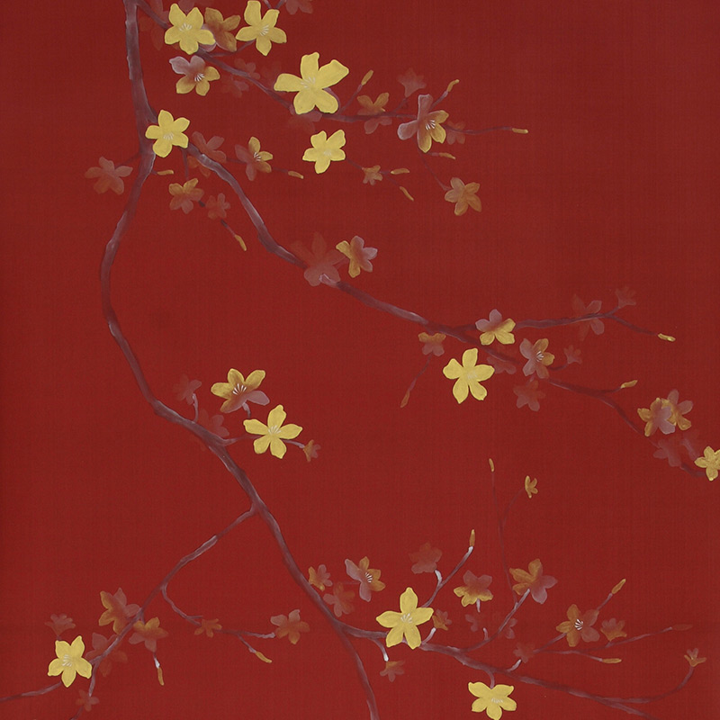 Обои ручная роспись Cherry Tree Special Colourway on Scarlet Lady dyed silk Обои ручная роспись Cherry Tree Special Colourway on Scarlet Lady dyed silk во Владивостоке | Loft Concept