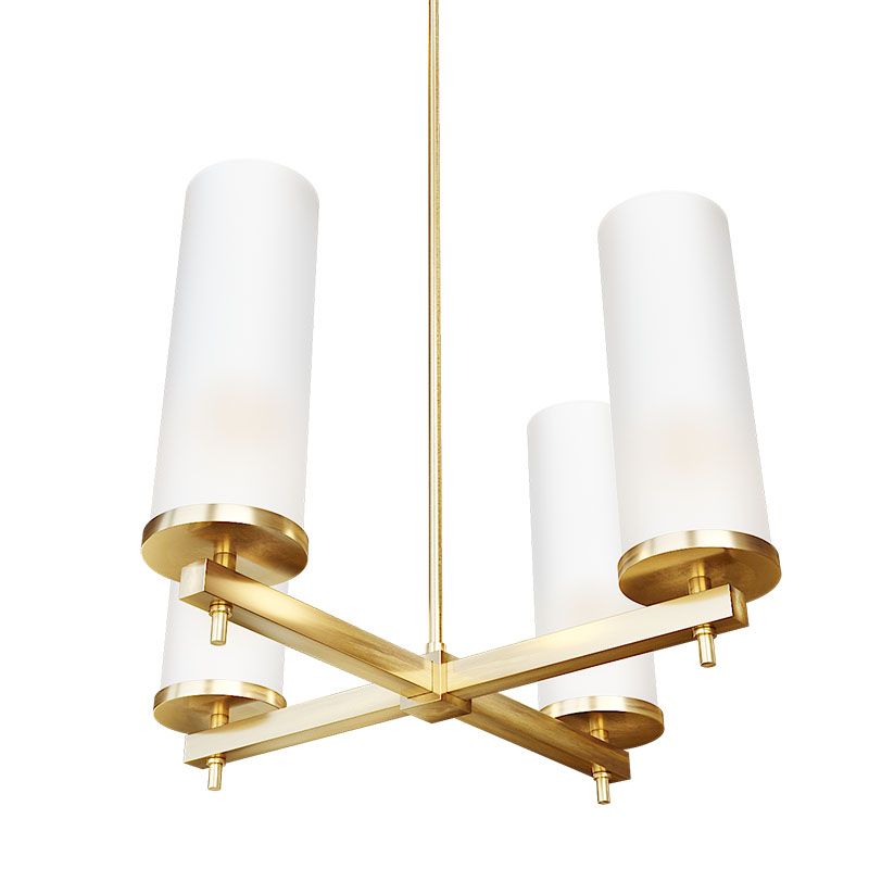 Люстра Дизайнерская Candle Holder 4 лампы Латунь Белый Люстра Дизайнерская Candle Holder 4 лампы Латунь Белый во Владивостоке | Loft Concept