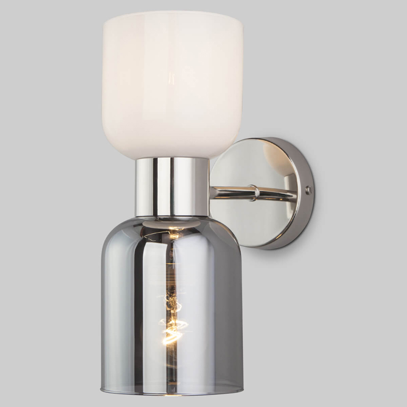 Бра Light maker studio Sconce white and smok Никель Стекло Смок Белый Бра Light maker studio Sconce white and smok Никель Стекло Смок Белый во Владивостоке | Loft Concept