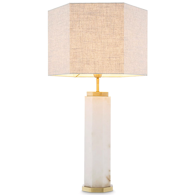 Настольная лампа Eichholtz Table Lamp Newman Alabaster Латунь Серый Белый Настольная лампа Eichholtz Table Lamp Newman Alabaster Латунь Серый Белый во Владивостоке | Loft Concept