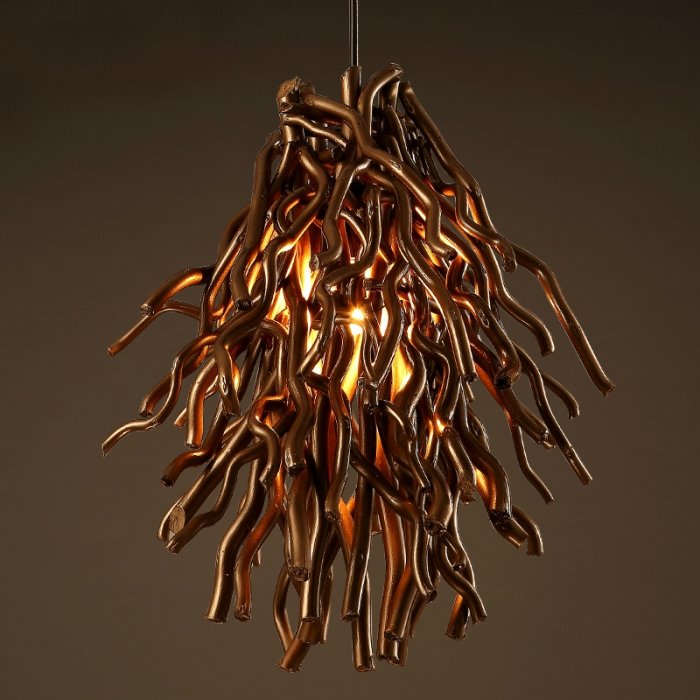 Подвесной светильник Old Wicker Pendant Broom Коричневый Подвесной светильник Old Wicker Pendant Broom Коричневый во Владивостоке | Loft Concept