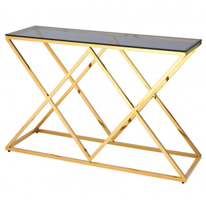 Консоль Milan Console Прозрачное Стекло Золотой Консоль Milan Console Прозрачное Стекло Золотой во Владивостоке | Loft Concept