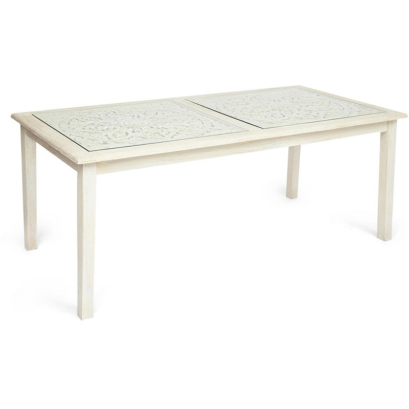 Обеденный стол Indian antique white Table Белый Обеденный стол Indian antique white Table Белый во Владивостоке | Loft Concept