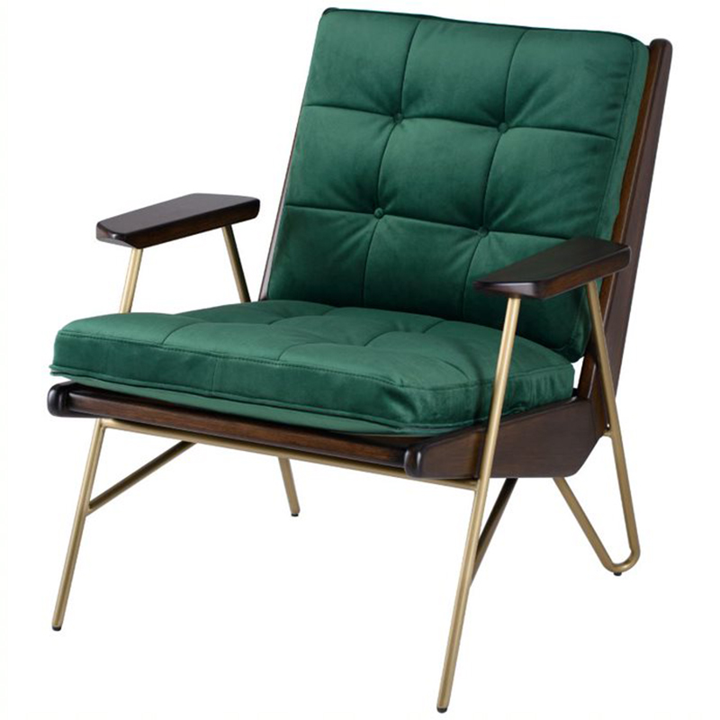 Кресло Gelver Chair green Зеленый матовое золото Коричневый Кресло Gelver Chair green Зеленый матовое золото Коричневый во Владивостоке | Loft Concept