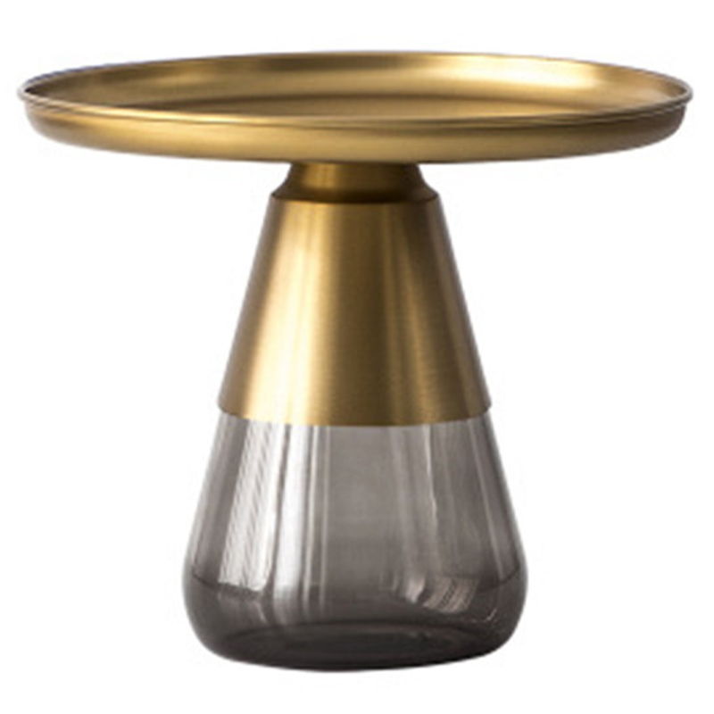 Круглый приставной стол Classico Round Grey Side Table High Серый Латунь Круглый приставной стол Classico Round Grey Side Table High Серый Латунь во Владивостоке | Loft Concept