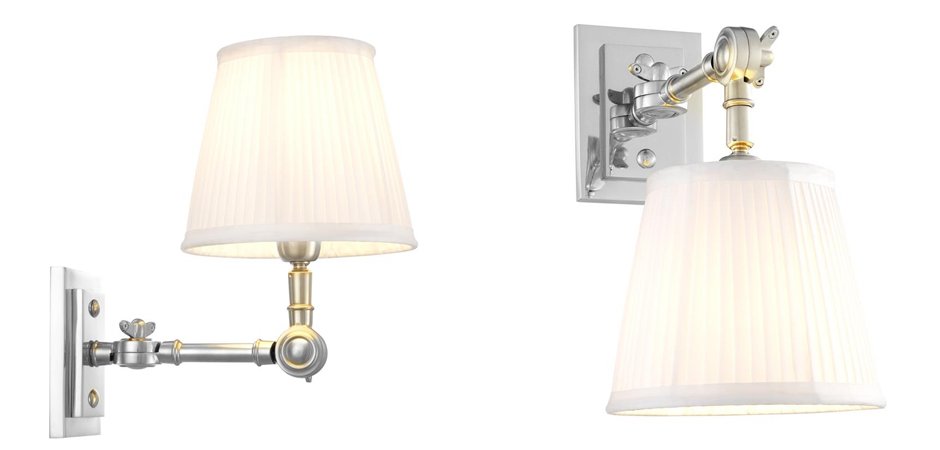 Бра Wall Lamp Wentworth Single Nickel+White Бра Wall Lamp Wentworth Single Nickel+White - Loft-Concept во Владивостоке