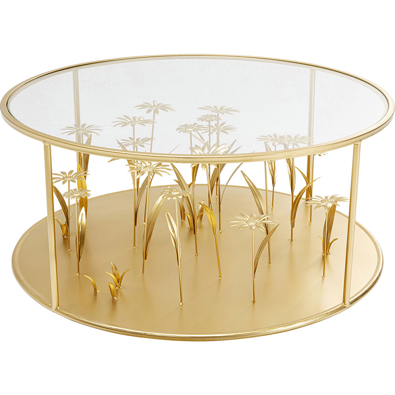 Кофейный стол Golden Flowers Золотой Прозрачный Кофейный стол Golden Flowers Золотой Прозрачный во Владивостоке | Loft Concept