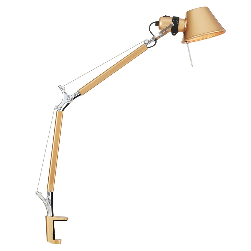 Настольная лампа с креплением на столешницу Artemide Золотой Хром Настольная лампа с креплением на столешницу Artemide Золотой Хром во Владивостоке | Loft Concept