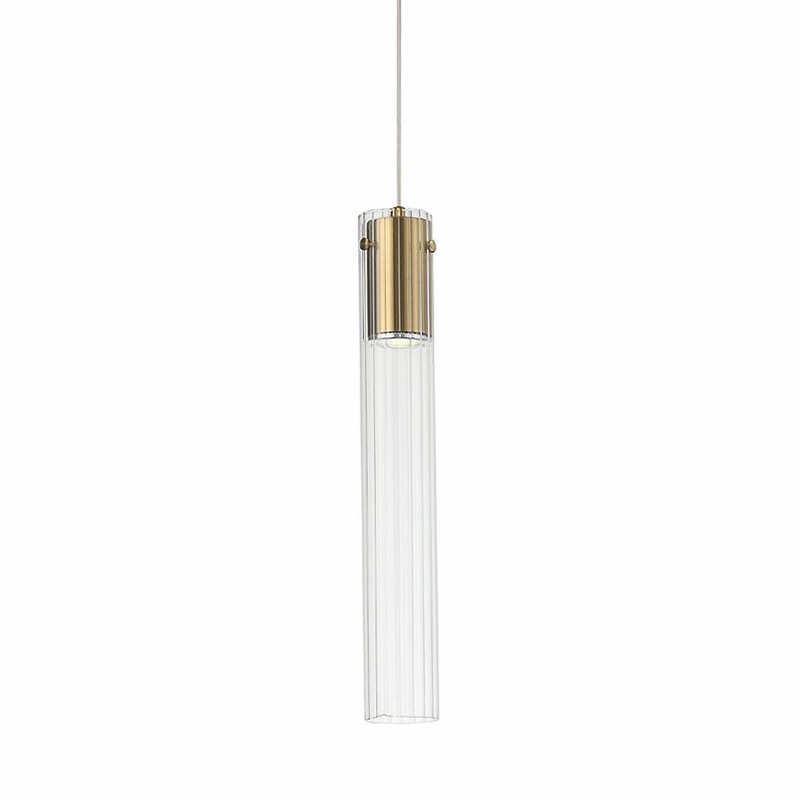 Подвесной светильник Jenae Glass Tube 45 Прозрачный Латунь Подвесной светильник Jenae Glass Tube 45 Прозрачный Латунь во Владивостоке | Loft Concept