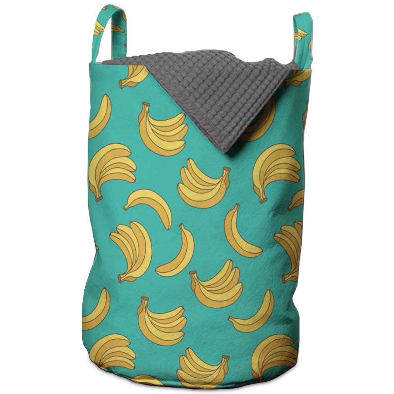 Корзина Bananas Pattern Basket Бирюзовый Желтый Корзина Bananas Pattern Basket Бирюзовый Желтый во Владивостоке | Loft Concept