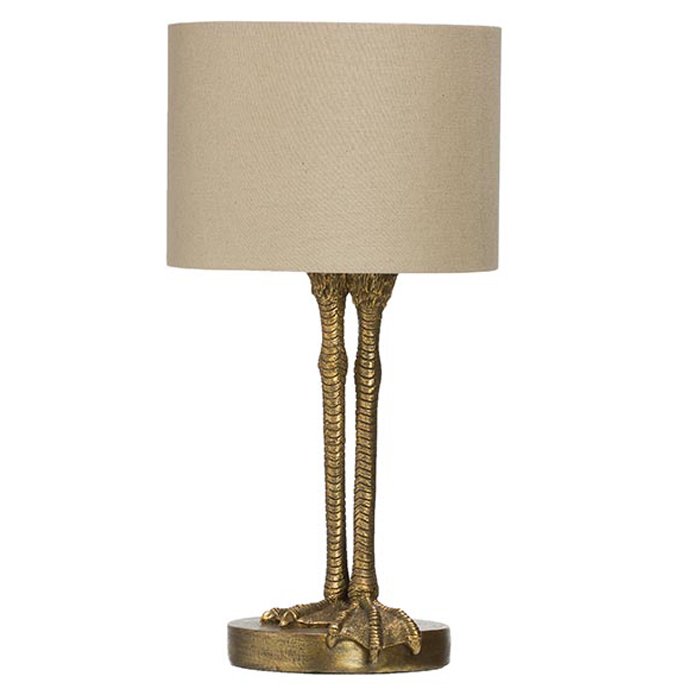 Настольная лампа Duck Feet Lamp Латунь Античная полированная Белый Настольная лампа Duck Feet Lamp Латунь Античная полированная Белый во Владивостоке | Loft Concept