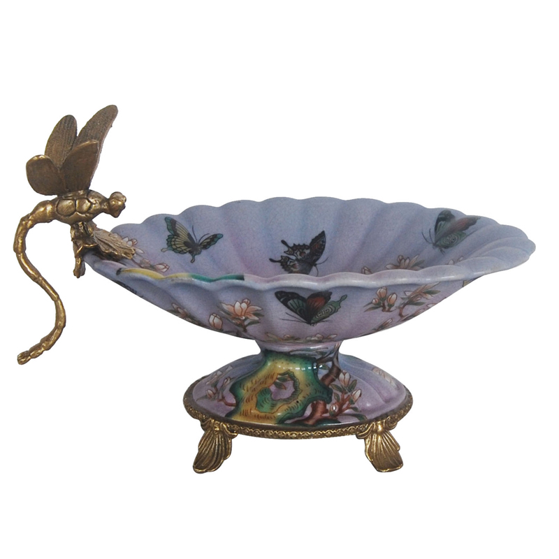 Блюдо Bronze Dragonfly and Butterflies Бронза Мульти Голубой пастельный Блюдо Bronze Dragonfly and Butterflies Бронза Мульти Голубой пастельный во Владивостоке | Loft Concept