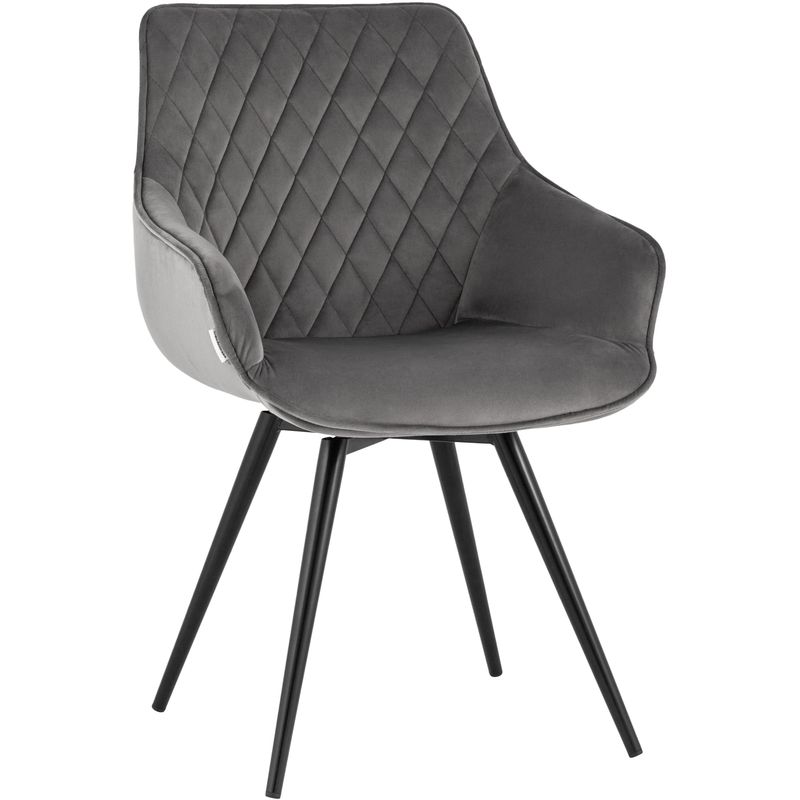 Вращающийся Стул Seoul Chair Серый Велюр Серый Черный Вращающийся Стул Seoul Chair Серый Велюр Серый Черный во Владивостоке | Loft Concept
