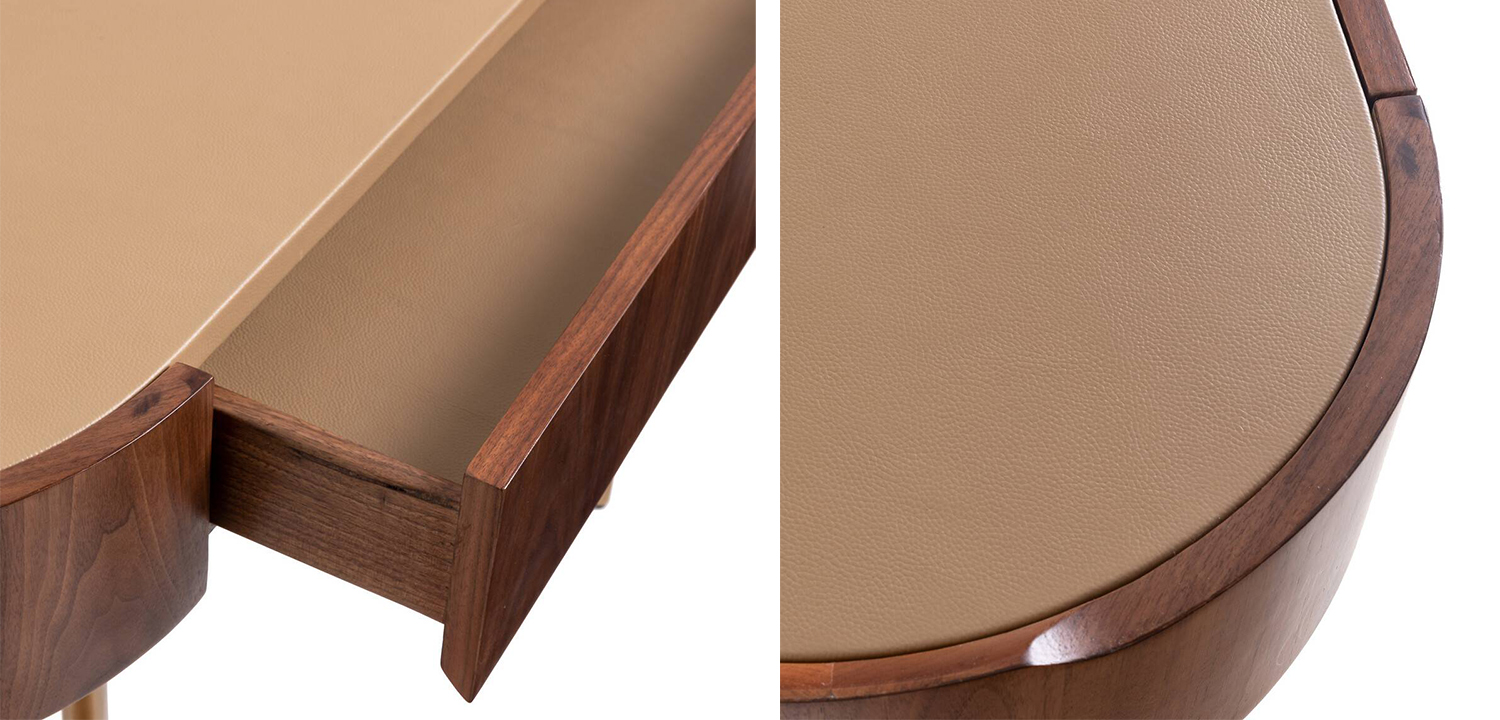 Стол-консоль Walnut and Leather - фото №2
