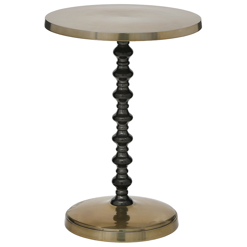 Круглый приставное стол Carther Round Side Table Золотой Черный Круглый приставное стол Carther Round Side Table Золотой Черный во Владивостоке | Loft Concept