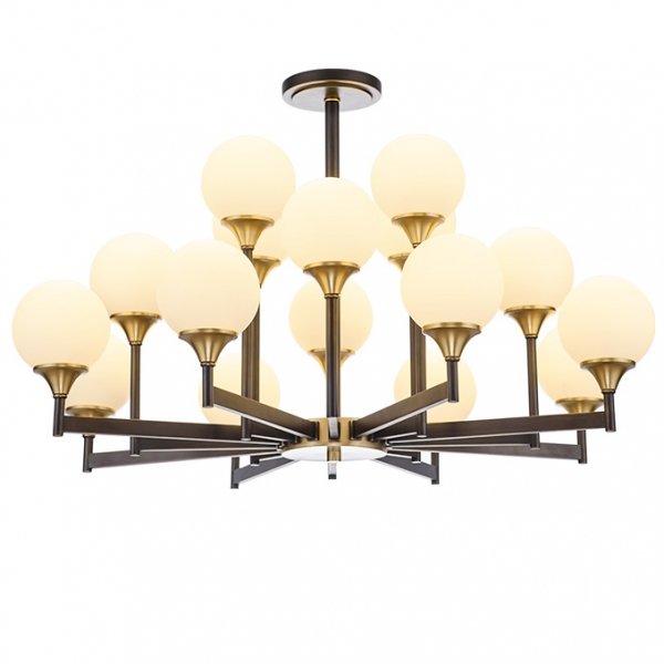 Люстра Ball Valley Chandelier 16 Белый Латунь Люстра Ball Valley Chandelier 16 Белый Латунь во Владивостоке | Loft Concept