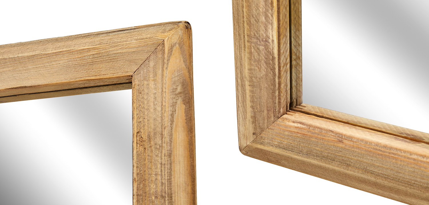 Настенное зеркало в деревянной раме Bruno Mirror - фото