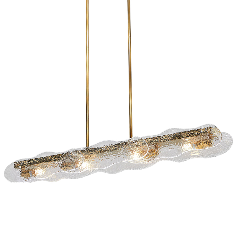 Люстра Linear Glass Clouds Chandelier Золотой Прозрачное Стекло Люстра Linear Glass Clouds Chandelier Золотой Прозрачное Стекло во Владивостоке | Loft Concept