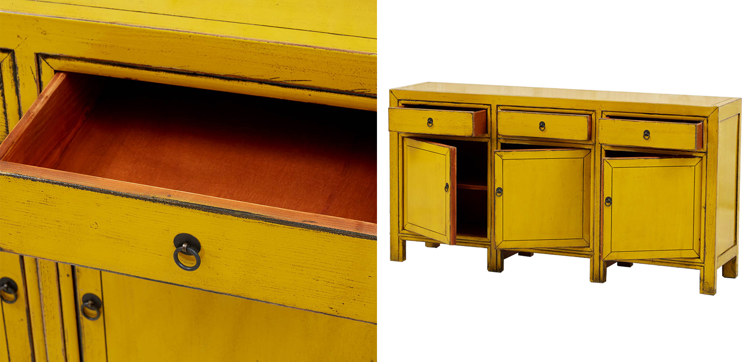 Комод Yellow Vintage Chest of Drawers Chinese Collection - фото
