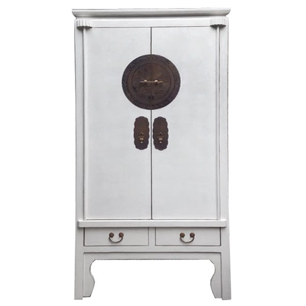 Китайский шкаф Chinese Wedding Cabinet white Белый Темная бронза во Владивостоке | Loft Concept 