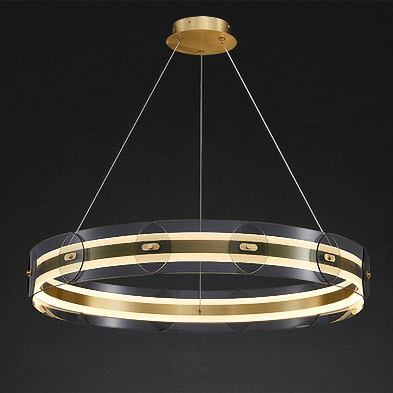 Люстра Gold ring horizontal chandelier Прозрачный Латунь Люстра Gold ring horizontal chandelier Прозрачный Латунь во Владивостоке | Loft Concept
