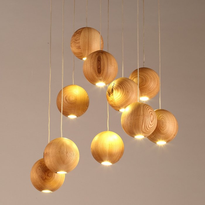 Подвесной светильник Lofter Wooden Sphere Белый дуб Подвесной светильник Lofter Wooden Sphere Белый дуб во Владивостоке | Loft Concept
