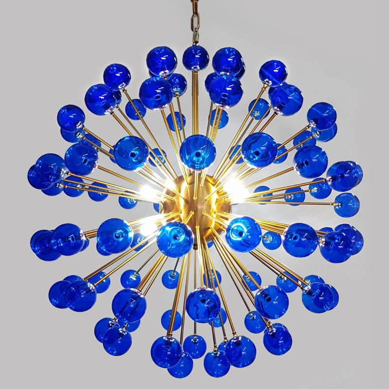 Люстра BLUE MURANO SPUTNIK DV5513 Латунь Синий Люстра BLUE MURANO SPUTNIK DV5513 Латунь Синий во Владивостоке | Loft Concept