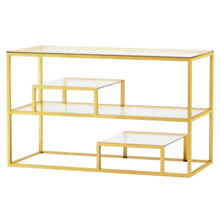 Консоль Step Console Gold Глянцевое золото Прозрачный (Transparent) во Владивостоке | Loft Concept 