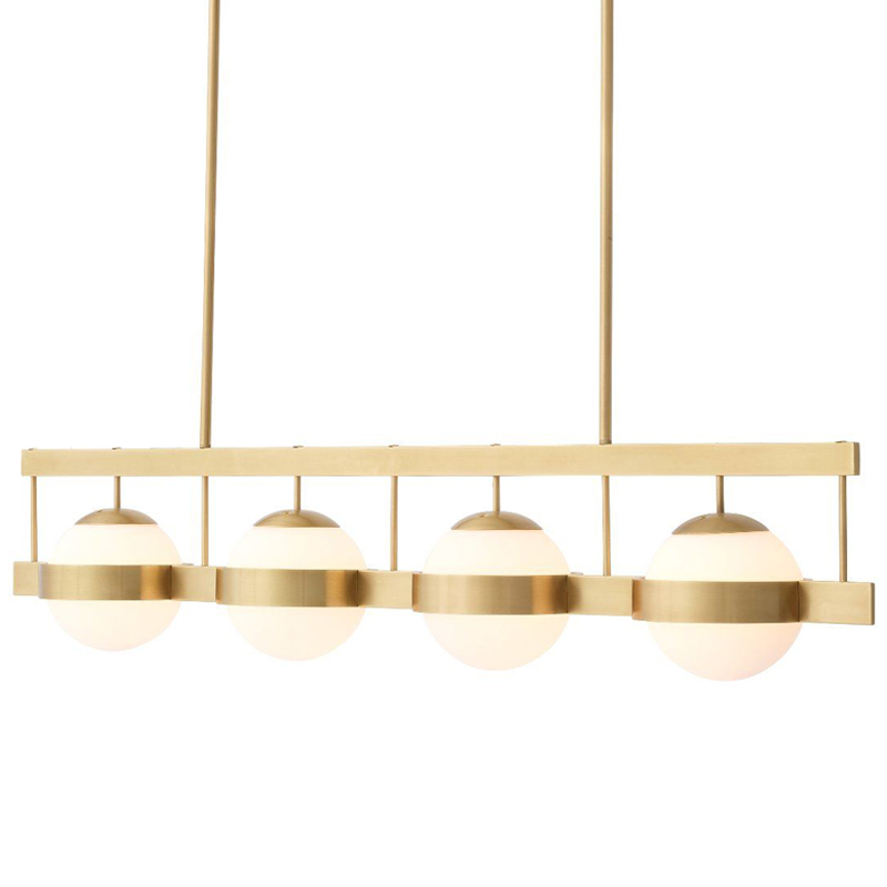 Люстра Eichholtz Chandelier Biba Brass Латунь Античная полированная Белое матовое стекло Люстра Eichholtz Chandelier Biba Brass Латунь Античная полированная Белое матовое стекло во Владивостоке | Loft Concept