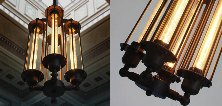 Подвесной светильник Loft Industrial Edison Cage Vertical Quatro Подвесной светильник Loft Industrial Edison Cage Vertical Quatro - Loft-Concept во Владивостоке