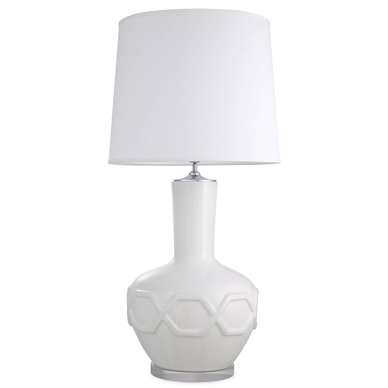 Настольная лампа Eichholtz Table Lamp Lambert Белый Прозрачное Стекло Настольная лампа Eichholtz Table Lamp Lambert Белый Прозрачное Стекло во Владивостоке | Loft Concept