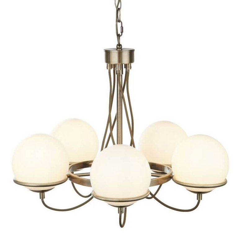 Люстра Melissa Chandelier Bronze 5 Бронза Белый Люстра Melissa Chandelier Bronze 5 Бронза Белый во Владивостоке | Loft Concept