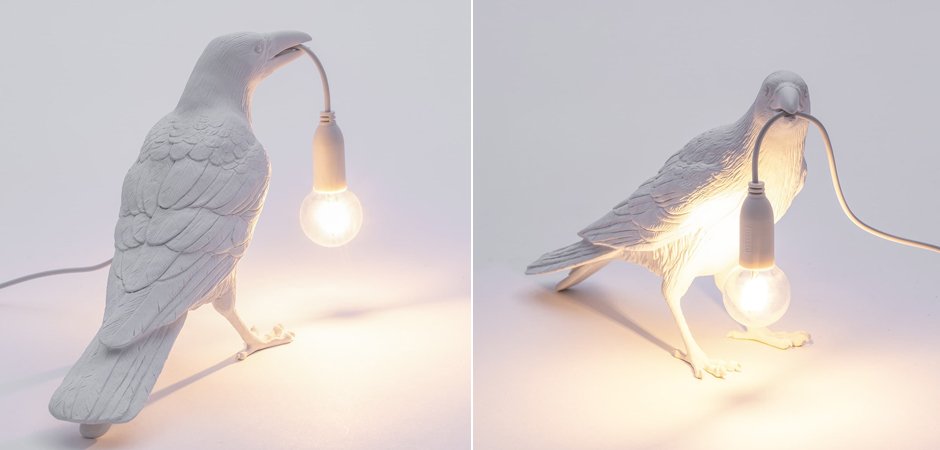 Настольная лампа Seletti Bird Lamp White Waiting Настольная лампа Seletti Bird Lamp White Waiting - Loft-Concept во Владивостоке