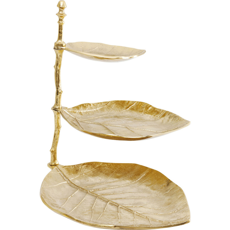 Блюдо трёхъярусное Golden Leaves Золотой Блюдо трёхъярусное Golden Leaves Золотой во Владивостоке | Loft Concept