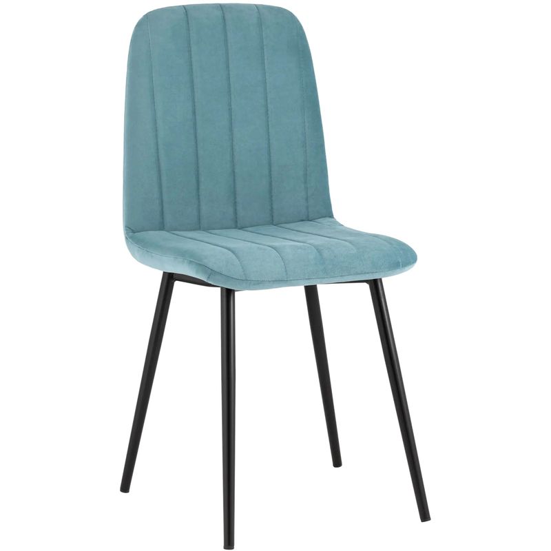 Стул Easy Chair Велюр Голубой цвет Голубой пастельный Черный Стул Easy Chair Велюр Голубой цвет Голубой пастельный Черный во Владивостоке | Loft Concept