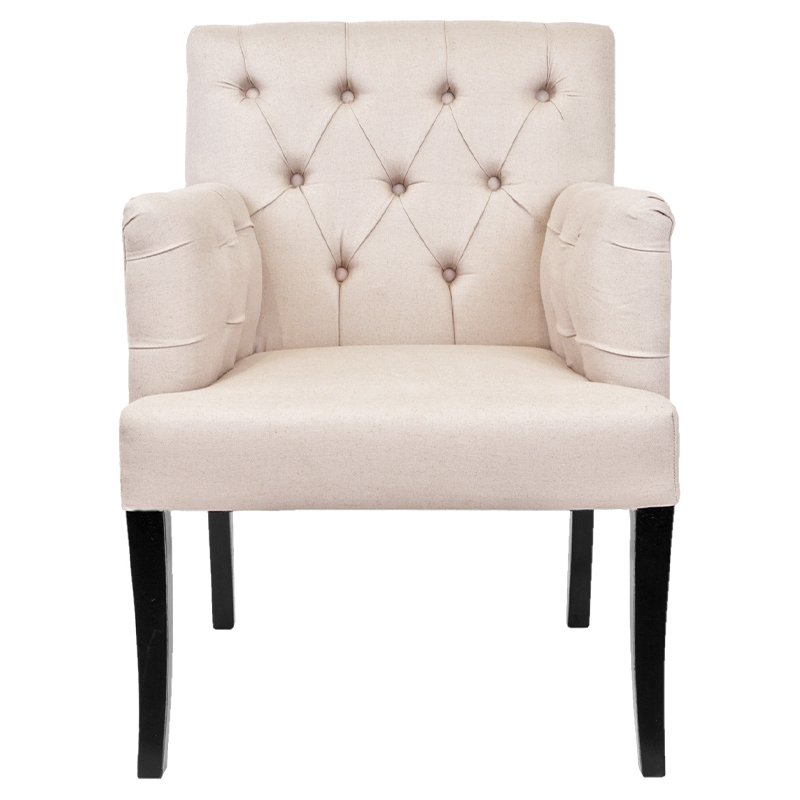Кресло Addison Chic Armchair beige flax Бежевый Черный Кресло Addison Chic Armchair beige flax Бежевый Черный во Владивостоке | Loft Concept