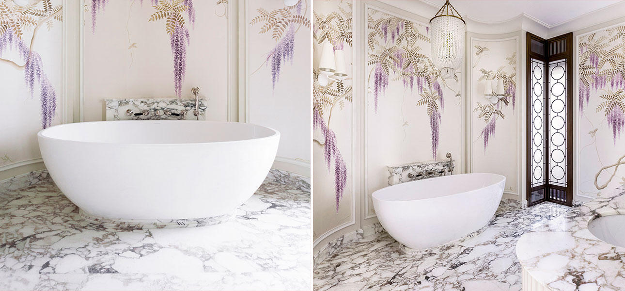 Обои в японском стиле Wisteria Colourway SC-247 on Natural Mica metallic silk - фото №1