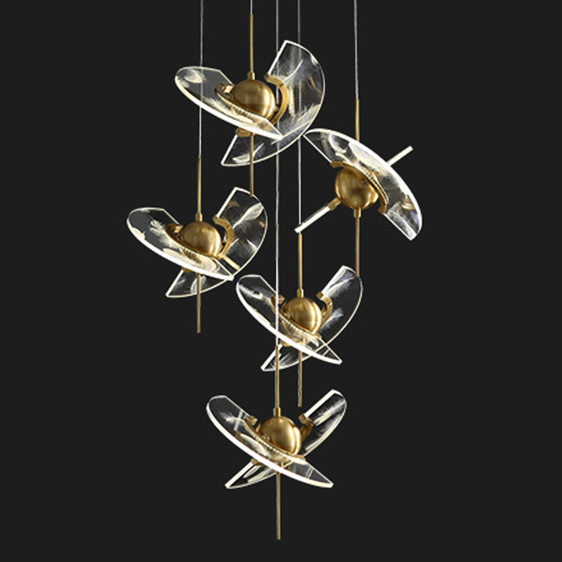 Люстра FLY Chandelier circle Латунь Прозрачный Люстра FLY Chandelier circle Латунь Прозрачный во Владивостоке | Loft Concept
