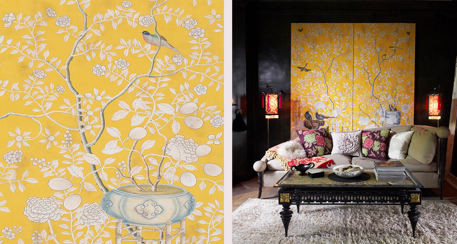 Обои ручная роспись Temple Newsam Tang Yellow - фото №1