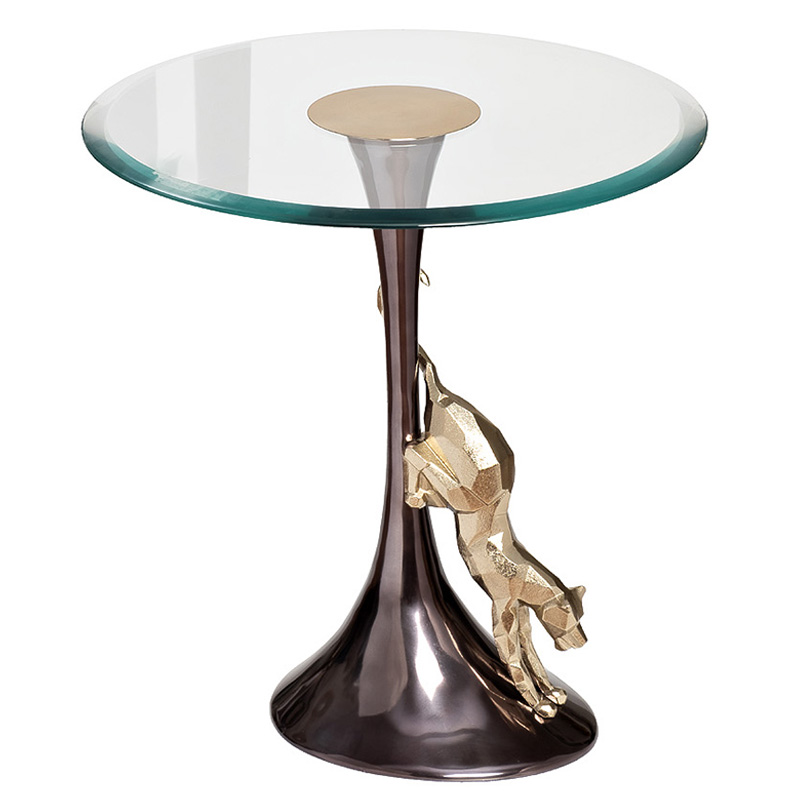 Приставной стол Jaguar Side Table Черный Золотой Приставной стол Jaguar Side Table Черный Золотой во Владивостоке | Loft Concept