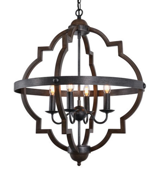 Люстра Lantern Foyer Round Коричневый Черный Люстра Lantern Foyer Round Коричневый Черный во Владивостоке | Loft Concept